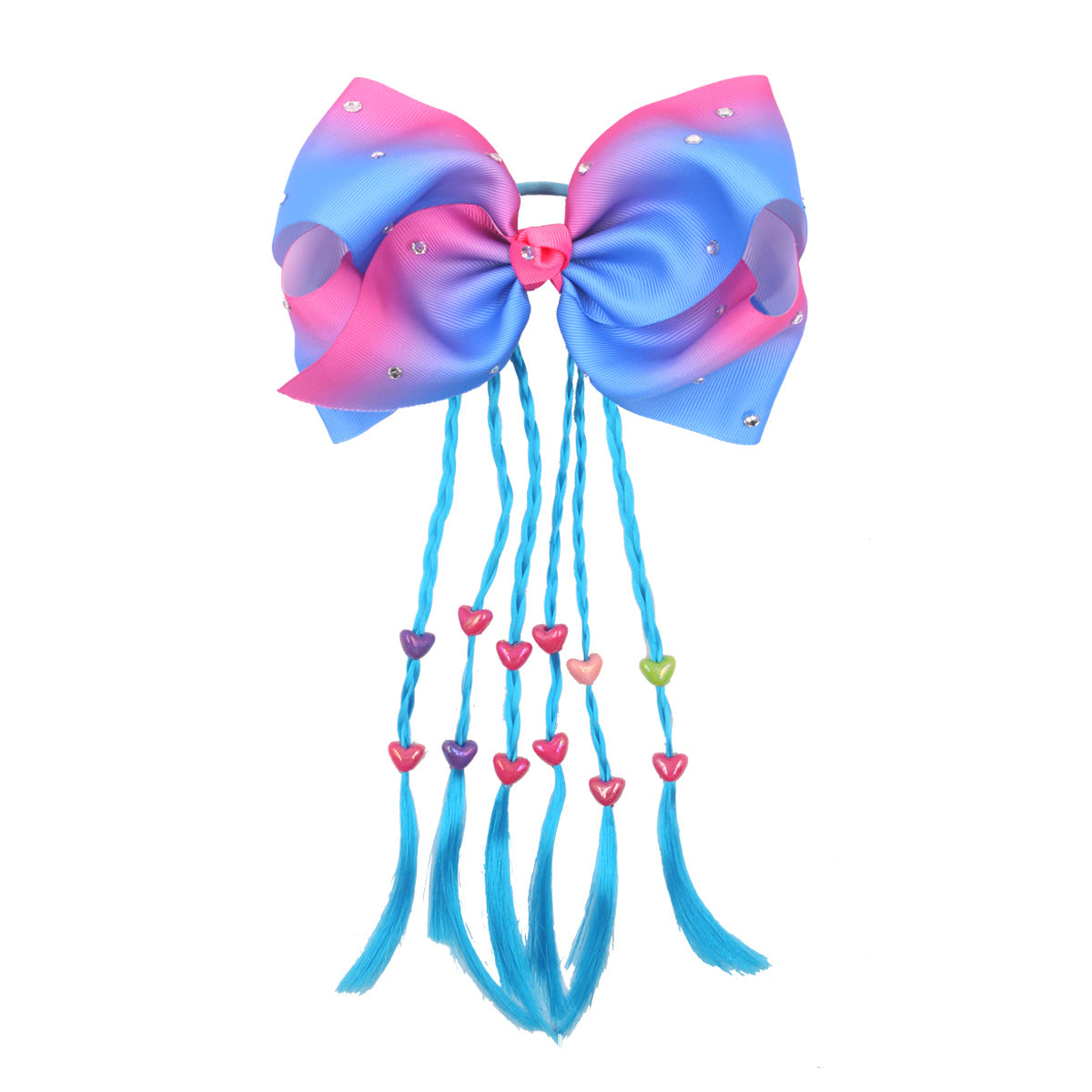 Venta al por mayor Rainbow Colors Twist Braid Bow Hair Ties